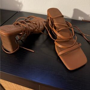 ASOS Tan Strappy Heeled Sandals